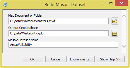Build Mosaic Dataset tool Build Mosaic Dataset tool