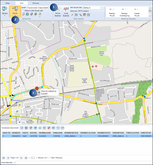 Selecting events by point Selecting events by point